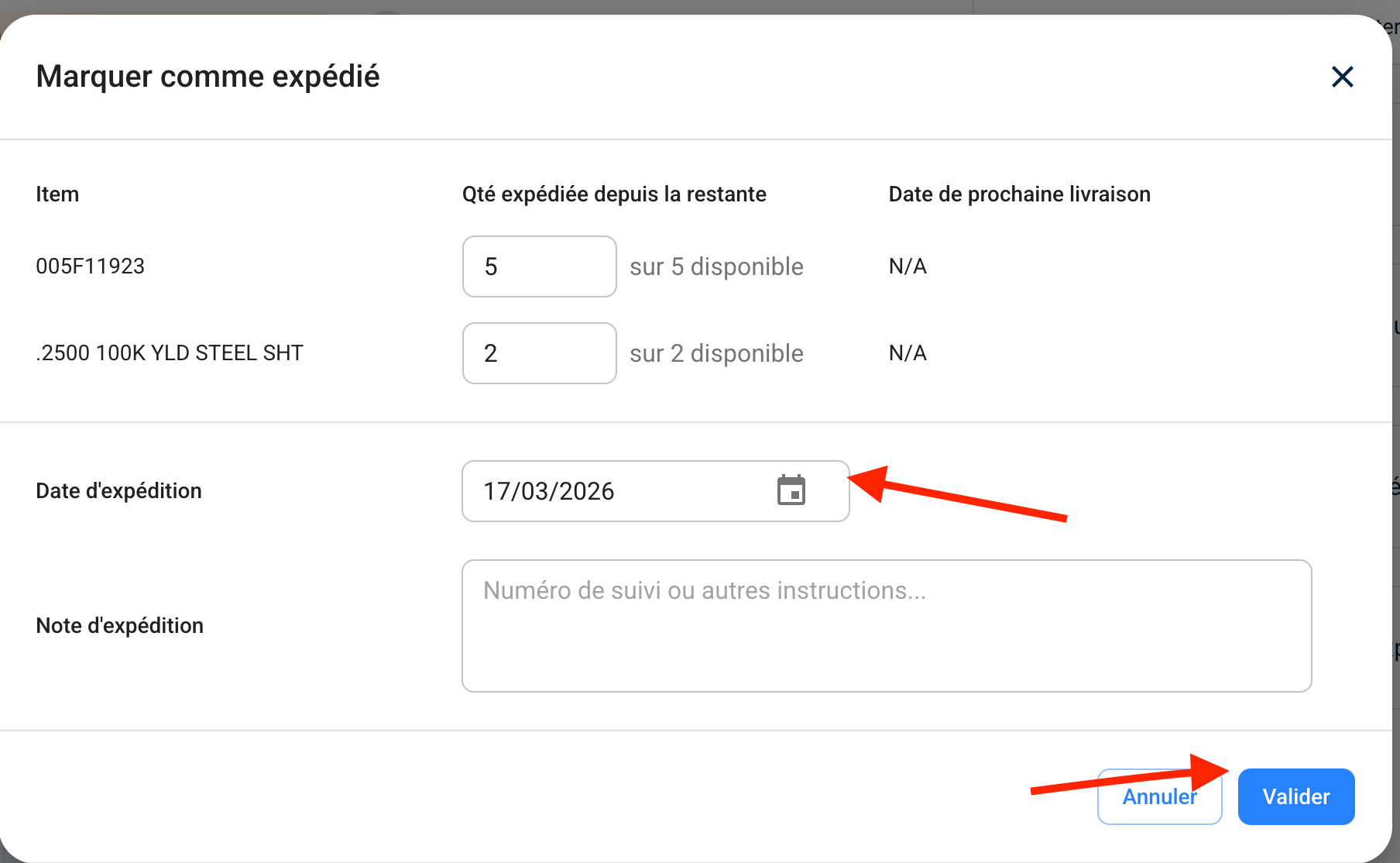 Full PO view with line items and details