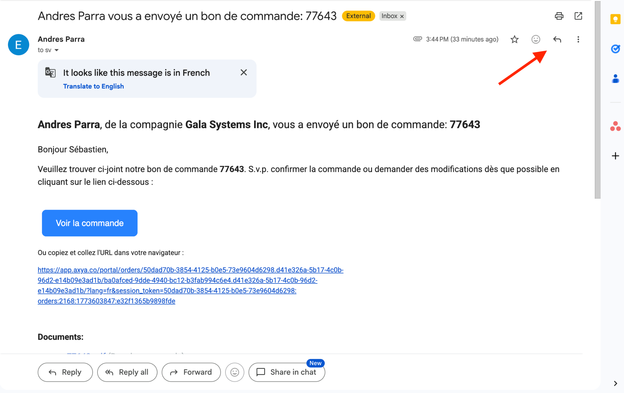 Shipment declaration form with quantity, date, and note fields