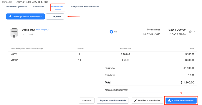 Submissions and quotes section
