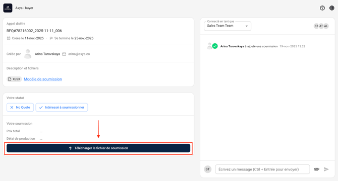 Portal upload interface for supplier submissions