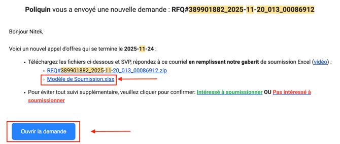 Submission document structure with editable sections